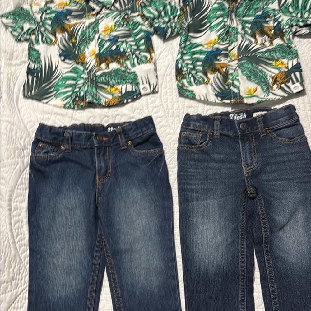 Carter's Kids Matching Set - Jungle Print and Denim